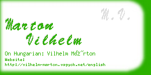 marton vilhelm business card